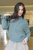 Conrad Batwing Ruffle Cuff Knit Deep Sage